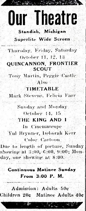 Our Theatre - 1956 Ad (newer photo)